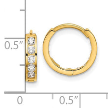 Load image into Gallery viewer, Round/Square CZ Reversible Hinged Hoop Earrings - 14K Yellow Gold