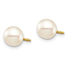 Load image into Gallery viewer, 14K Madi K 6-7 White Round FW Cultured Pearl Stud Post Screwback Earrings