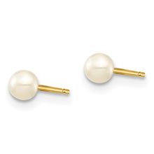 Load image into Gallery viewer, 14k Madi K 3-4mm White Button Freshwater Cultured Pearl Stud Post Earrings