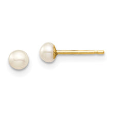 Load image into Gallery viewer, 14k Madi K 3-4mm White Button Freshwater Cultured Pearl Stud Post Earrings