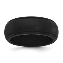 Load image into Gallery viewer, Silicone Black 8mm Ridged Edge Band