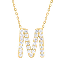 Load image into Gallery viewer, 14K Gold &amp; Diamond Initial &quot;M&quot; Necklace - 0.46ct