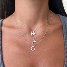 Load image into Gallery viewer, 14K Gold &amp; Diamond Initial &quot;M&quot; Necklace - 0.46ct