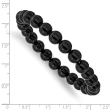 Load image into Gallery viewer, 8mm Black Agate Beaded Stretch Bracelet