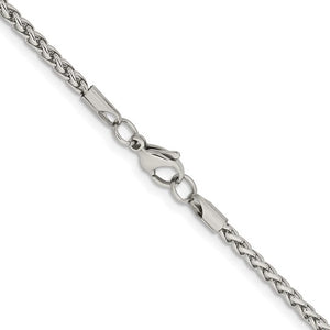 Chisel Stainless Steel Polished 3mm 24 inch Wheat Chain