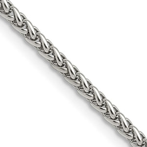 Chisel Stainless Steel Polished 3mm 24 inch Wheat Chain