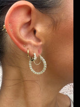 Load image into Gallery viewer, Fancy Ice Hoops - 14K Yellow &amp; White Gold