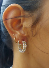 Load image into Gallery viewer, "Ice" Hoops - 14K Gold Pallina Bead TT Hoops