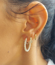 Load image into Gallery viewer, "Ice" Hoops - 14K Gold Ice Round Hoops
