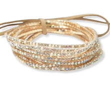 Load image into Gallery viewer, AB Multi Gold Rhinestone Bracelet
