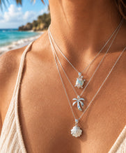 Load image into Gallery viewer, Mother of Pearl White Palm Tree Necklace - Sterling Silver
