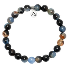 Load image into Gallery viewer, Black and Blue Agate Stacker - TJazelle