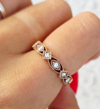 Load image into Gallery viewer, Viv &amp; G Rose Gold Diamond Band - 14K Rose Gold