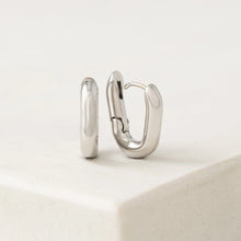 Load image into Gallery viewer, Small Paperclip Puff Hoop Earrings - Lovers Tempo