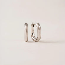Load image into Gallery viewer, Small Paperclip Puff Hoop Earrings - Lovers Tempo