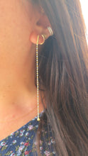 Load image into Gallery viewer, Two Tone Gold Shoulder Duster Long Post Earrings