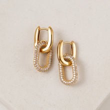 Load image into Gallery viewer, Solana Paperclip Drop Hoop Earrings - Lovers Tempo