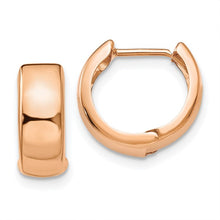Load image into Gallery viewer, 14K Rose Gold Hinged Hoop Earrings