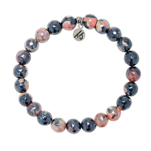 Load image into Gallery viewer, Orange and Black Agate Fearless Stacker - TJazelle