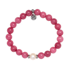 Load image into Gallery viewer, Pink Jade &amp; Pearl Tranquility Bracelet - TJazelle