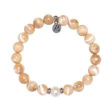 Load image into Gallery viewer, Tan Shell &amp; Pearl Tranquility Bracelet - TJazelle