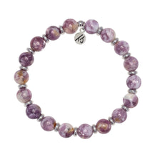 Load image into Gallery viewer, Lepidolite Quartz Silver Empowered Elegance Beaded Bracelet - TJazelle