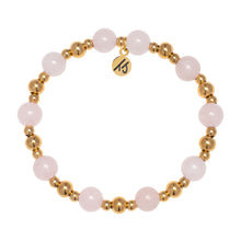 Load image into Gallery viewer, Rose Quartz Gold Day By Day Beaded Bracelet - TJazelle