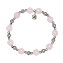Load image into Gallery viewer, Rose Quartz Silver Day By Day Beaded Bracelet - TJazelle