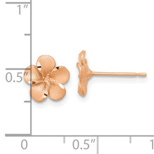 Load image into Gallery viewer, Diamond-cut Plumeria Flower Post Earrings - 14K Rose Gold