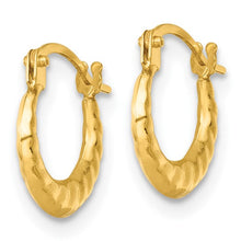 Load image into Gallery viewer, Scalloped Twist Hoops - 14K Yellow Gold