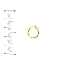 Load image into Gallery viewer, 2mm x 15mm Polished Hoop Earrings - 10K Yellow Gold