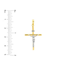 Load image into Gallery viewer, Two-Tone Crucifix and Heavy Cable Chain - 14K Gold