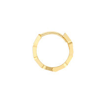 Load image into Gallery viewer, Block Pattern Hoop Earrings - 14K Yellow Gold