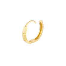 Load image into Gallery viewer, Block Pattern Hoop Earrings - 14K Yellow Gold