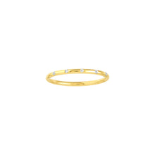Load image into Gallery viewer, Diamond Stations Thin Band Ring - 14K Yellow Gold