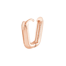 Load image into Gallery viewer, 10x15mm Oblong Polished Hoops - 14K Rose Gold