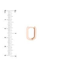 Load image into Gallery viewer, 10x15mm Oblong Polished Hoops - 14K Rose Gold