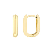 Load image into Gallery viewer, 10x15mm Oblong Polished Hoops - 14K Yellow Gold