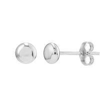 Load image into Gallery viewer, Flat Round Puff Stud Earrings - 14K Gold