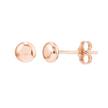 Load image into Gallery viewer, Flat Round Puff Stud Earrings - 14K Gold