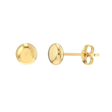 Load image into Gallery viewer, 5.5mm Flat Round Pebble Stud Earrings - 14K Yellow Gold