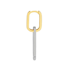 Load image into Gallery viewer, Two Tone Paperclip Hoop Earrings - 14K Gold