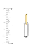 Load image into Gallery viewer, Two Tone Paperclip Hoop Earrings - 14K Gold