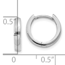Load image into Gallery viewer, 10mm Round Hinged Huggie Hoops - 14K White Gold