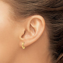 Load image into Gallery viewer, Round Hinged Huggie Hoop Earrings - 14K Yellow Gold