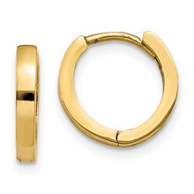 Load image into Gallery viewer, Round Hinged Huggie Hoop Earrings - 14K Yellow Gold
