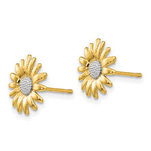Load image into Gallery viewer, Daisy Post Stud Earrings - 14K and White Rhodium