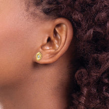 Load image into Gallery viewer, Daisy Post Stud Earrings - 14K and White Rhodium