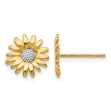 Load image into Gallery viewer, Daisy Post Stud Earrings - 14K and White Rhodium