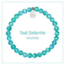 Load image into Gallery viewer, Teal Selenite "Intuition" Stacker - TJazelle HELP